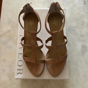 Camel Ann Taylor heeled sandals